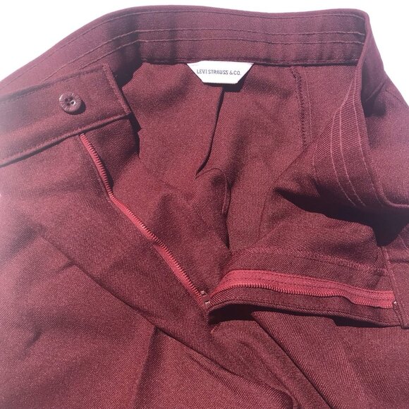 Vtg 70s Levi’s Mod HTF Poly Pants Women’s 2 27” High Waist Wide Leg Brick Red - Picture 16 of 16